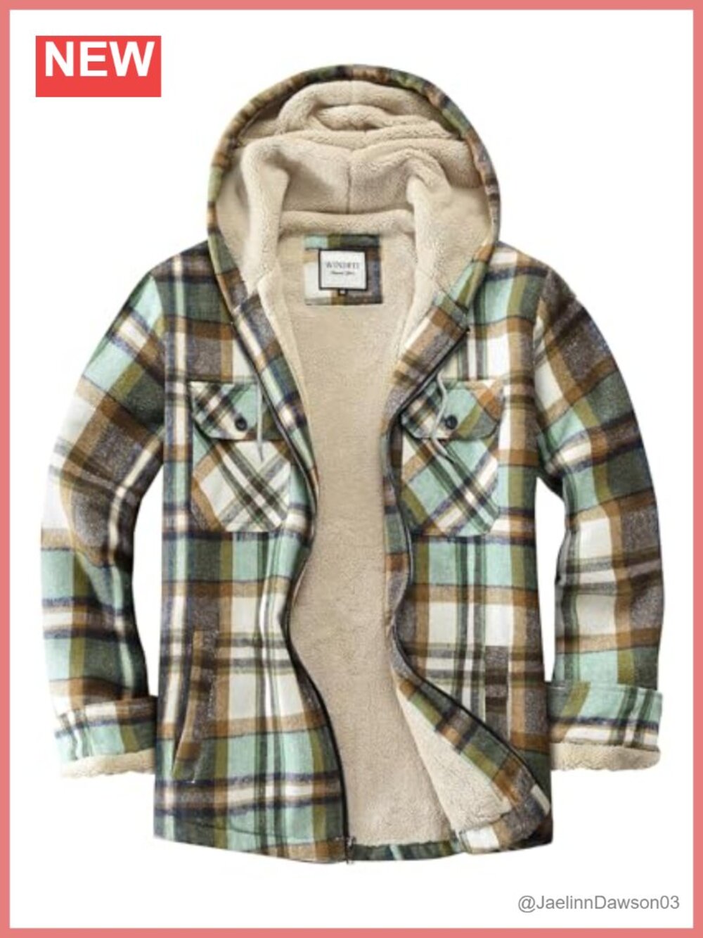 Full Zip Fleece Flannel Jacket Plaid Sherpa Lined Hooded Women's